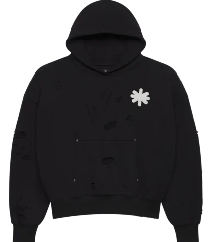 DSTRY DBL LAYER LOGO HOODIE (BLACK)