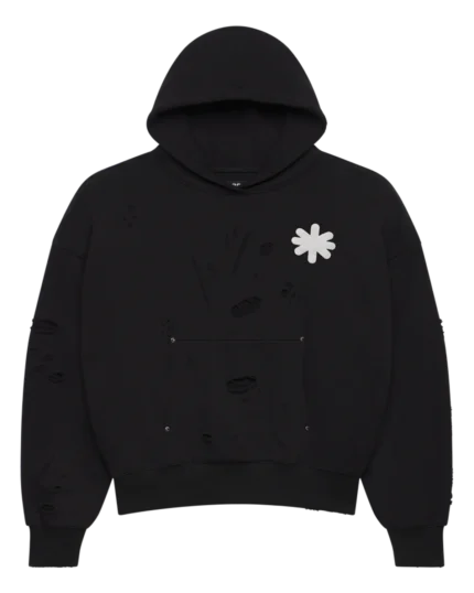 DSTRY DBL LAYER LOGO HOODIE (BLACK)