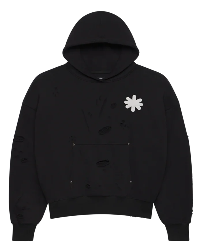 DSTRY DBL LAYER LOGO HOODIE (BLACK)